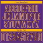 Custom Purple Gold Lines Sublimation Soccer Uniform Jersey - Image 3