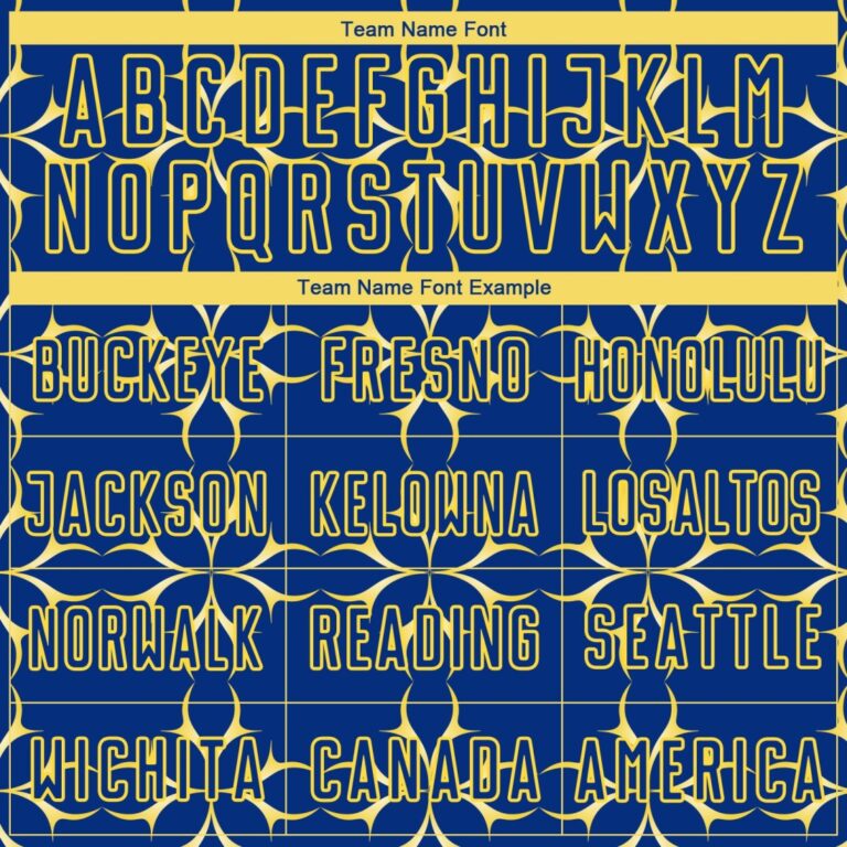 Custom Royal Yellow Damask Pattern Sublimation Soccer Uniform Jersey - Image 4