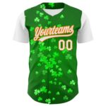 Baseball Patricks Custom Jersey Green White-Bay Orange 3D Authentic - Image 2