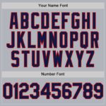 Custom Gray Navy-Red Line Authentic Baseball Jersey - Image 3