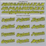 Custom Gray Neon Yellow-Black Line Authentic Baseball Jersey - Image 4
