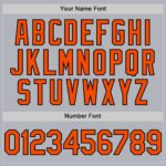 Custom Gray Orange-Black Line Authentic Baseball Jersey - Image 3