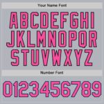 Custom Gray Pink Black-Light Blue Line Authentic Baseball Jersey - Image 3