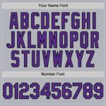 Custom Gray Purple-Black Line Authentic Baseball Jersey - Image 3