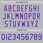 Custom Gray Purple-White Line Authentic Baseball Jersey - Image 3