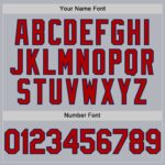 Custom Gray Red-Navy Line Authentic Baseball Jersey - Image 3