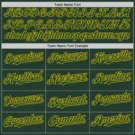 Custom Green Gold Line Authentic Baseball Jersey - Image 4