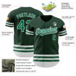 Custom Green Kelly Green-White Line Authentic Baseball Jersey - Image 5