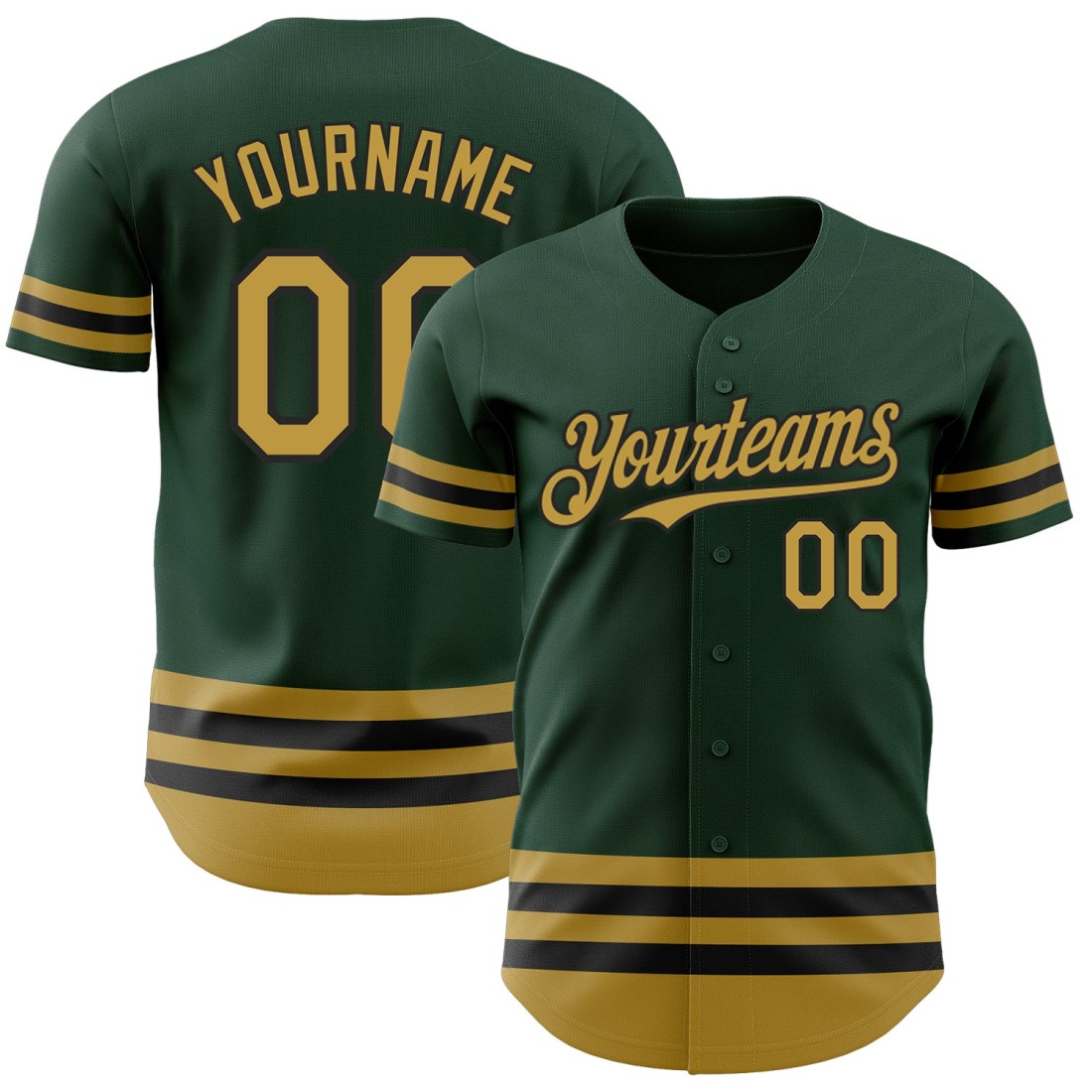 Custom-Green-Old-Gold-Black-Line-Authentic-Baseball-Jersey.jpg Custom Green Old Gold-Black Line Authentic Baseball Jersey - Image 1