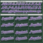 Custom Green Purple-White Line Authentic Baseball Jersey - Image 3