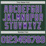 Custom Green Purple-White Line Authentic Baseball Jersey - Image 5