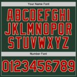 Custom Green Red-Cream Line Authentic Baseball Jersey - Image 3