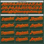 Custom Green Red-Gold Line Authentic Baseball Jersey - Image 4