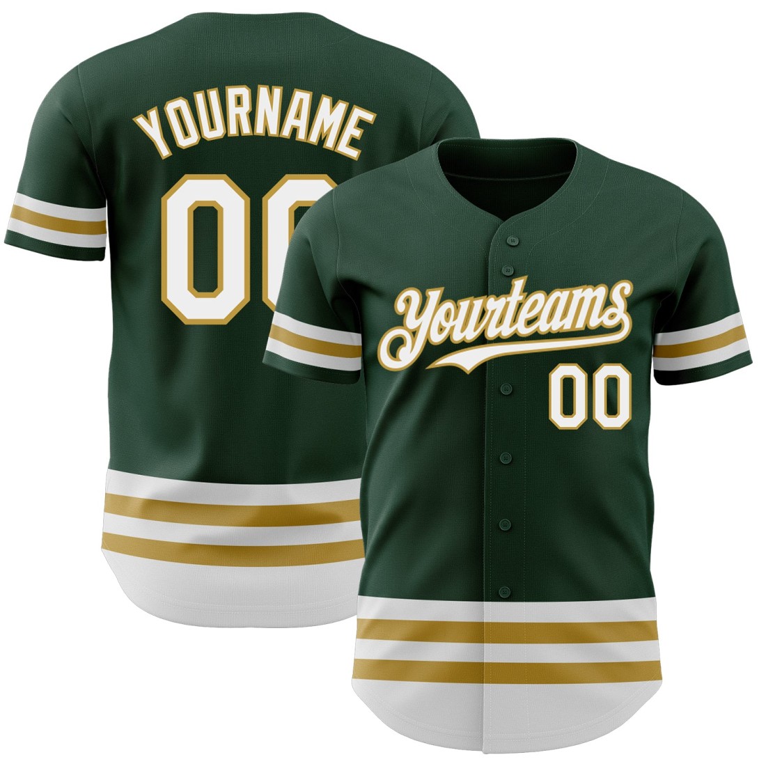 Custom-Green-White-Old-Gold-Line-Authentic-Baseball-Jersey.jpg Custom Green White-Old Gold Line Authentic Baseball Jersey - Image 1