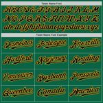 Custom Kelly Green Black-Gold Line Authentic Baseball Jersey - Image 4