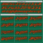 Custom Kelly Green Orange-Black Line Authentic Baseball Jersey - Image 4