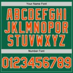 Custom Kelly Green Orange-White Line Authentic Baseball Jersey - Image 3