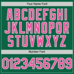 Custom Kelly Green Pink-White Line Authentic Baseball Jersey - Image 5
