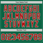 Custom Kelly Green Red-White Line Authentic Baseball Jersey - Image 5