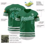 Custom Kelly Green White Line Authentic Baseball Jersey - Image 5