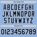 Custom Light Blue Black-White Line Authentic Baseball Jersey - Image 3