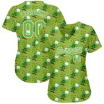 Day Jersey Pattern Custom Green Neon 3D Baseball Design Authentic St. - Image 2