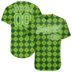 Day Patricks St. Design Custom Authentic Baseball Jersey Green-White