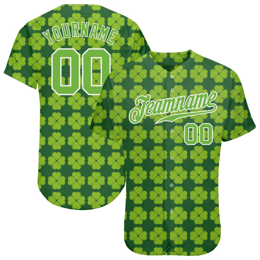 Day-Patricks-St.-Design-Custom-Authentic-Baseball-Jersey-Green-White-G.jpg Day Patricks St. Design Custom Authentic Baseball Jersey Green-White - Image 1