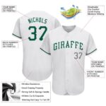 Day St. Kelly White Authentic Green-Gray Patricks Jersey Custom Baseball - Image 3
