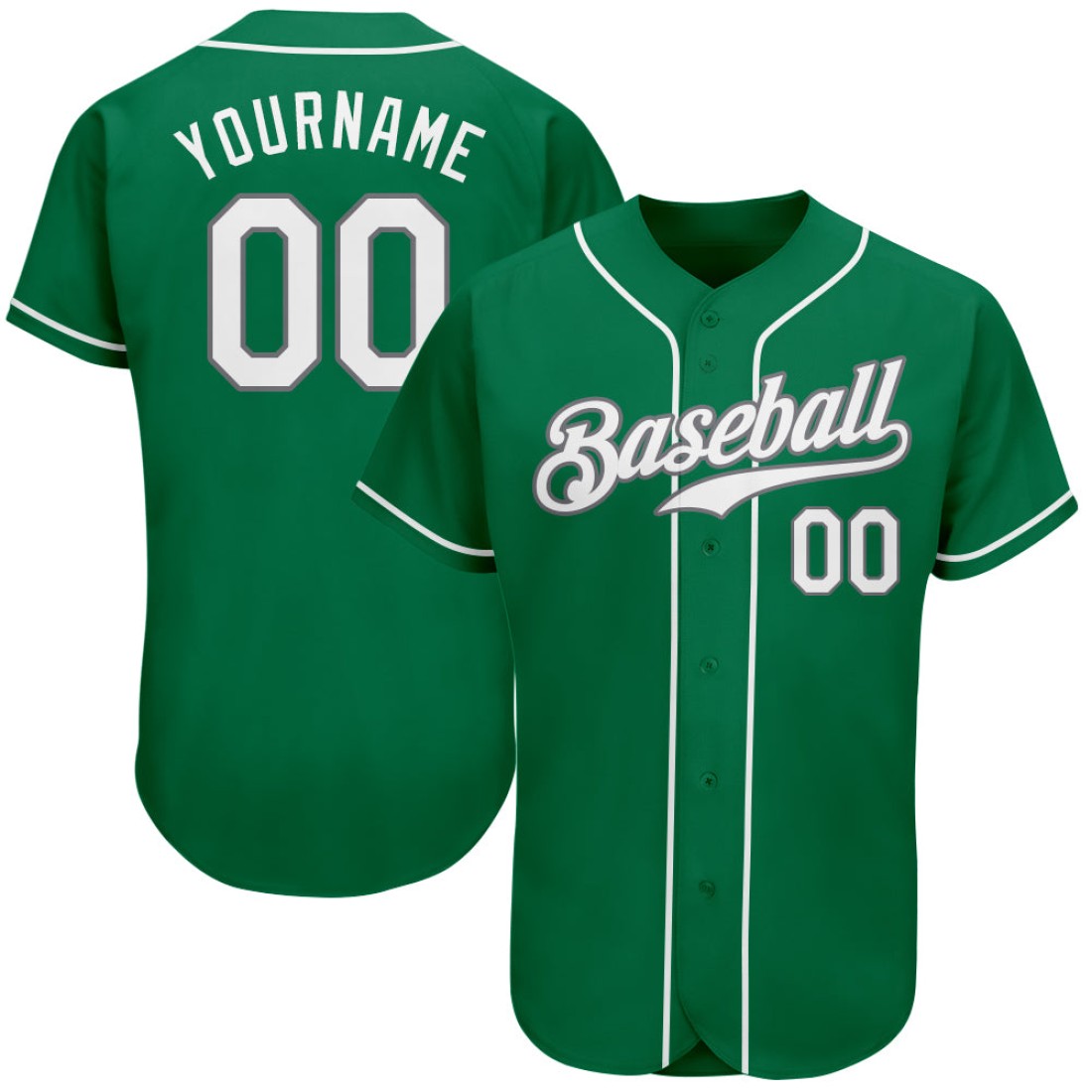 Green-Kelly-Jersey-Patricks-Day-White-Gray-Baseball-St.-Authentic-Cust.jpg Green Kelly Jersey Patricks Day White-Gray Baseball St. Authentic - Image 1