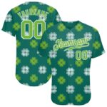 Green-White Design Baseball St. Custom Patricks Neon Authentic Green