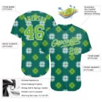Green-White Design Baseball St. Custom Patricks Neon Authentic Green - Image 3