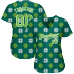 Green-White Design Baseball St. Custom Patricks Neon Authentic Green - Image 2