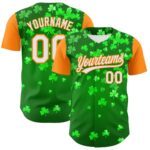 Jersey Green St. White-Bay Authentic 3D Custom Patricks Orange Day