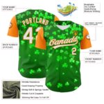 Jersey Green St. White-Bay Authentic 3D Custom Patricks Orange Day - Image 3