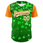 Jersey Green St. White-Bay Authentic 3D Custom Patricks Orange Day - Image 2