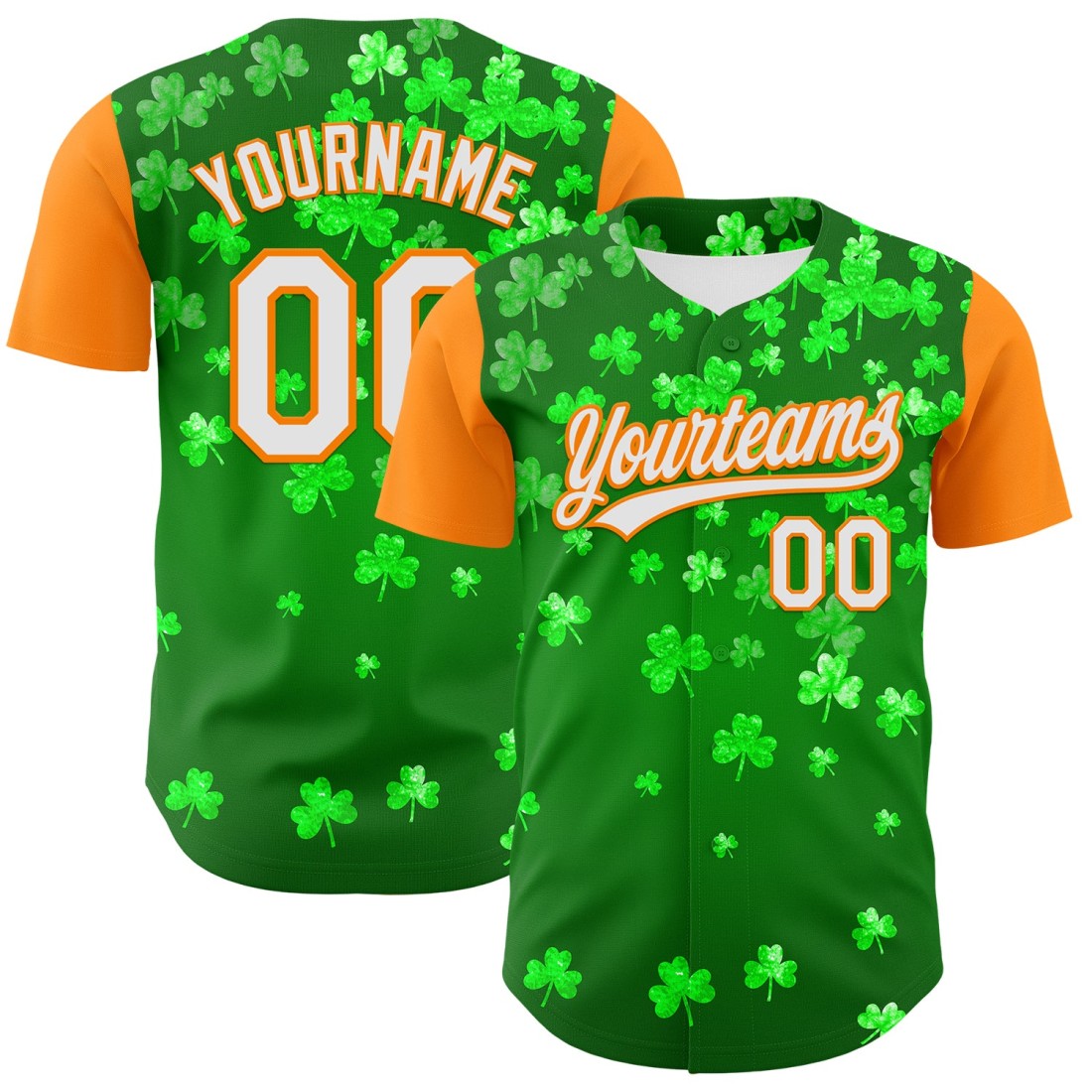 Jersey-Green-St.-White-Bay-Authentic-3D-Custom-Patricks-Orange-Day-Bas.jpg Jersey Green St. White-Bay Authentic 3D Custom Patricks Orange Day - Image 1