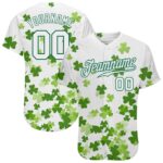 Patricks Green Custom White-Kelly White St. Jersey Authentic Baseball