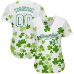 Patricks Green Custom White-Kelly White St. Jersey Authentic Baseball - Image 2