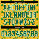 Pattern 3D Gold Green-White St. Jersey Baseball Kelly Custom Day Design - Image 5