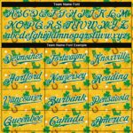 Pattern 3D Gold Green-White St. Jersey Baseball Kelly Custom Day Design - Image 4