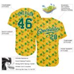 Pattern 3D Gold Green-White St. Jersey Baseball Kelly Custom Day Design - Image 3