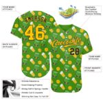 Pattern Authentic Design Kelly Green 3D Day Baseball Custom Gold-Black - Image 3