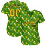 Pattern Authentic Design Kelly Green 3D Day Baseball Custom Gold-Black - Image 2